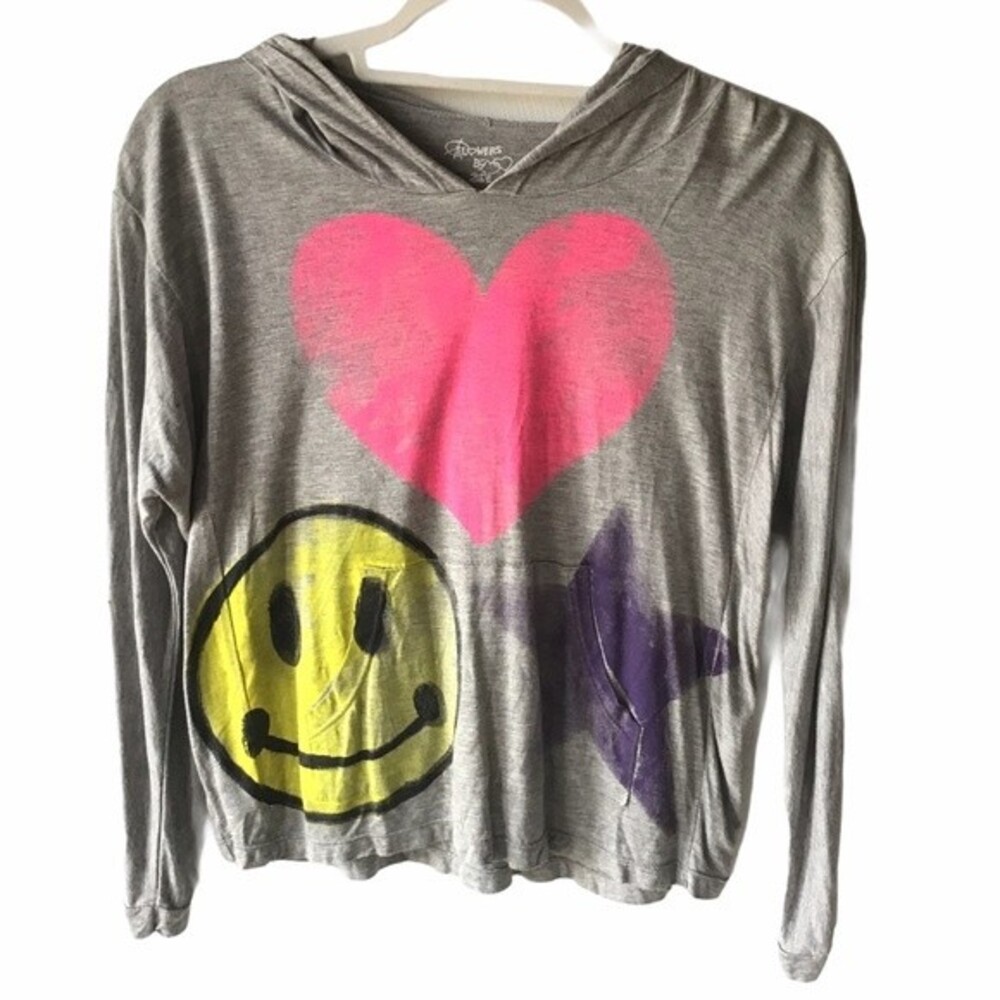 Flowers By Zoe Gray Smiley & Heart Hoodie - BNWOT